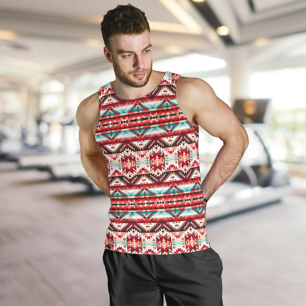 Aztec Western Style Print Pattern Men Tank Top