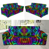 Neon Trible Rainbow Pattern Print Design A01 Sofa Slipcover