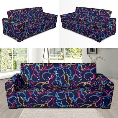 Bowling Pattern Print Design 07 Sofa Slipcover