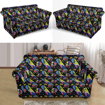 Skateboard Print Design LKS304 Loveseat Couch Slipcover