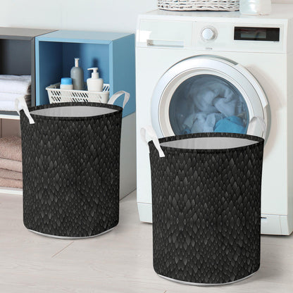 Snake Skin Black Print Laundry Basket