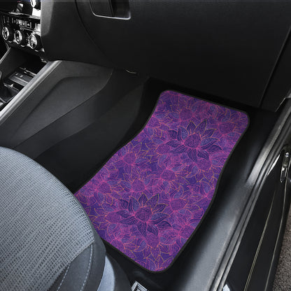 Bohemian Lotus Mandala Style Car Floor Mats Front Back
