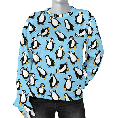 Penguin Happy Print Women Long Sleeve Sweatshirt