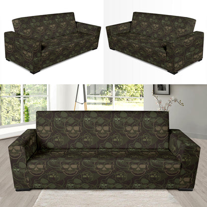 Skull Camo Style Print Design LKS308 Sofa Slipcover