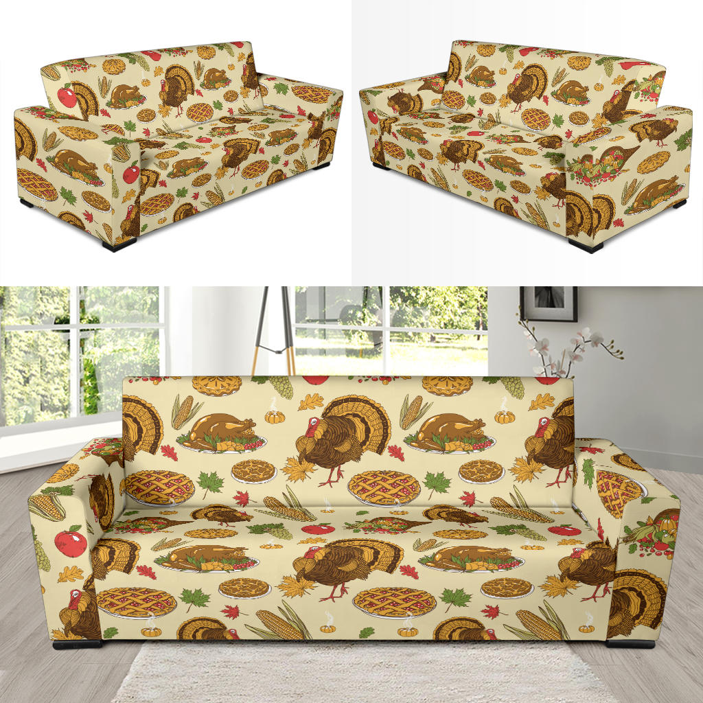 Turkey Pattern Print Design 02 Sofa Slipcover