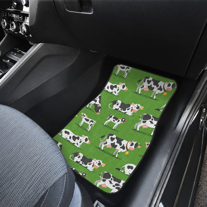 Cow Happy Print Pattern Car Floor Mats Front Back