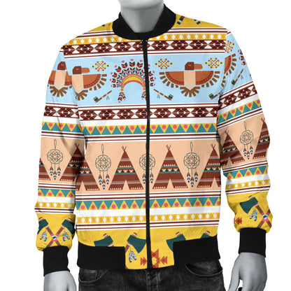 Native American Pattern Design Print Men Bomber Jacket