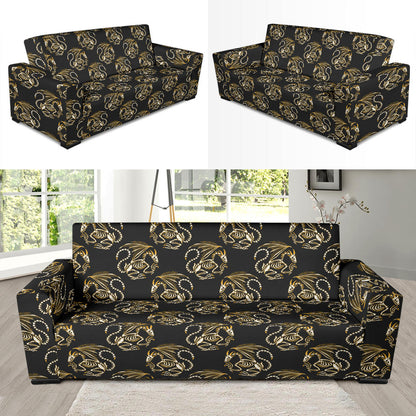 Skeleton Dragon Print Design LKS306 Sofa Slipcover