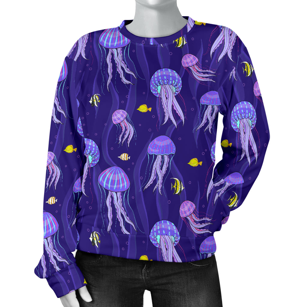 Jellyfish Style Print Women Long Sleeve Sweatshirt
