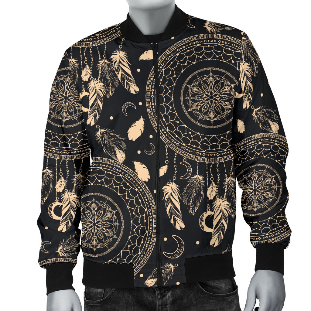 Dream Catcher Mandala Boho Moon Men Bomber Jacket