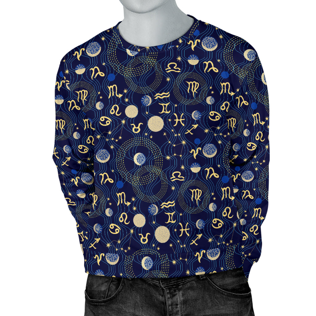 ZodiacThemed Design Print Men Long Sleeve Sweatshirt