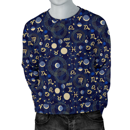 ZodiacThemed Design Print Men Long Sleeve Sweatshirt