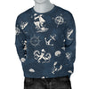 Nautical Sea Themed Print Men Long Sleeve Sweatshirt