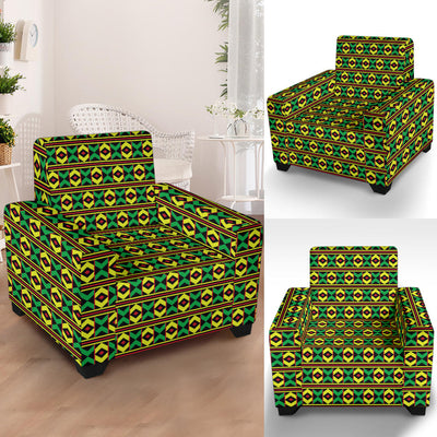 African Geometric Print Pattern Armchair Slipcover