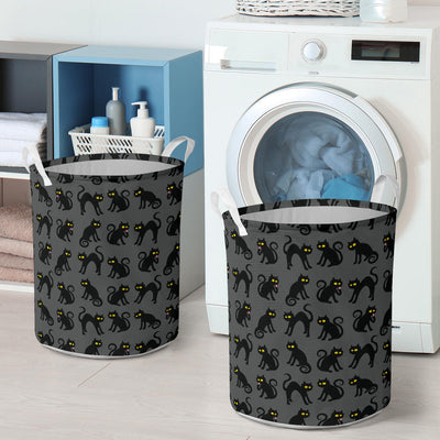 Black Cat Cute Print Pattern Laundry Basket