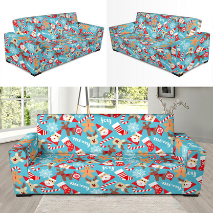 Santa Christmas Themed Print Design LKS306 Sofa Slipcover