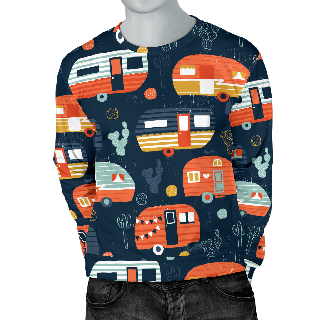 Camper Caravan Print Pattern Men Long Sleeve Sweatshirt