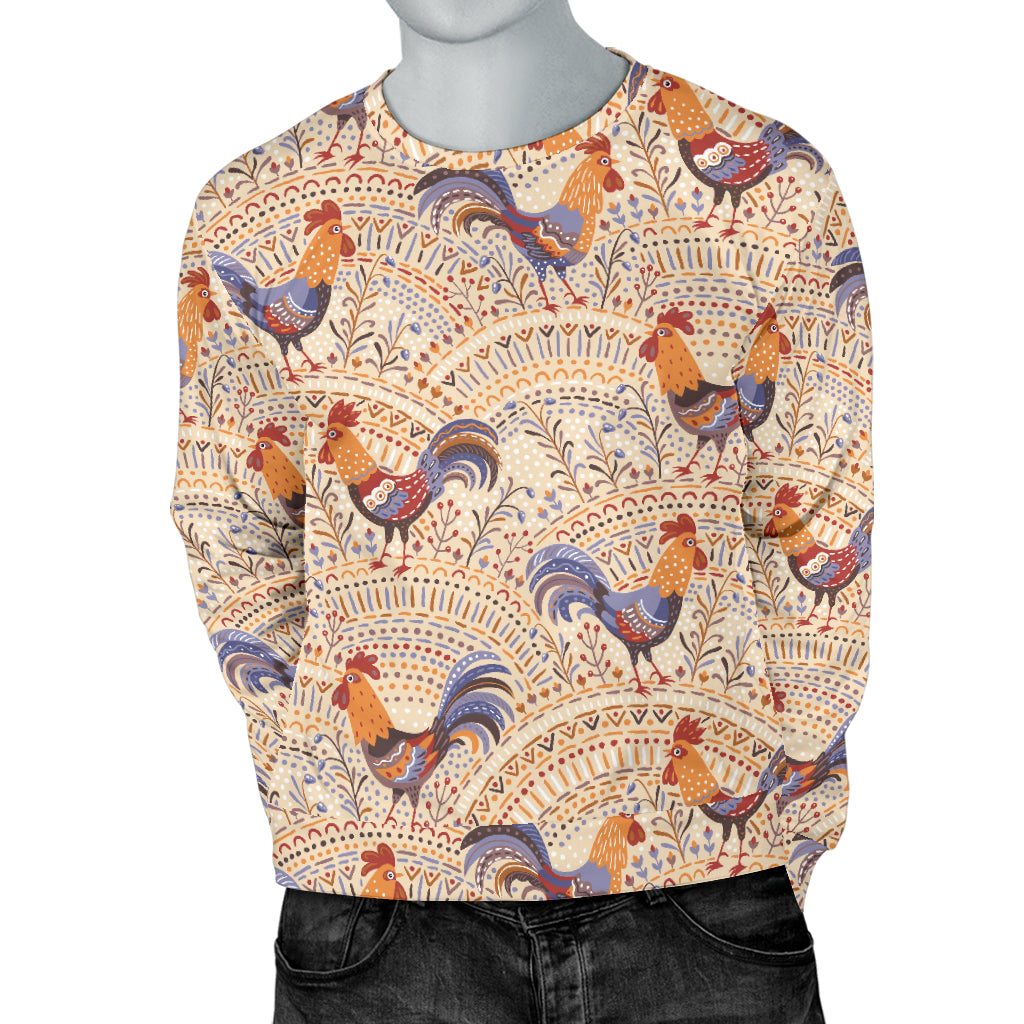 Chicken Boho Style Pattern Men Long Sleeve Sweatshirt