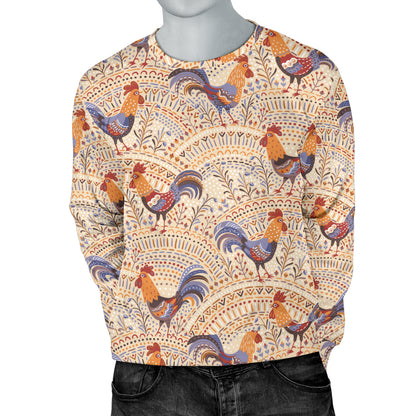 Chicken Boho Style Pattern Men Long Sleeve Sweatshirt