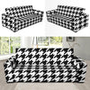 Houndstooth Black White Pattern Print Design 05 Sofa Slipcover