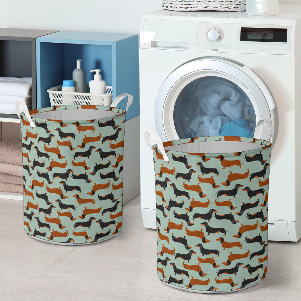 Dachshund Cute Print Pattern Laundry Basket
