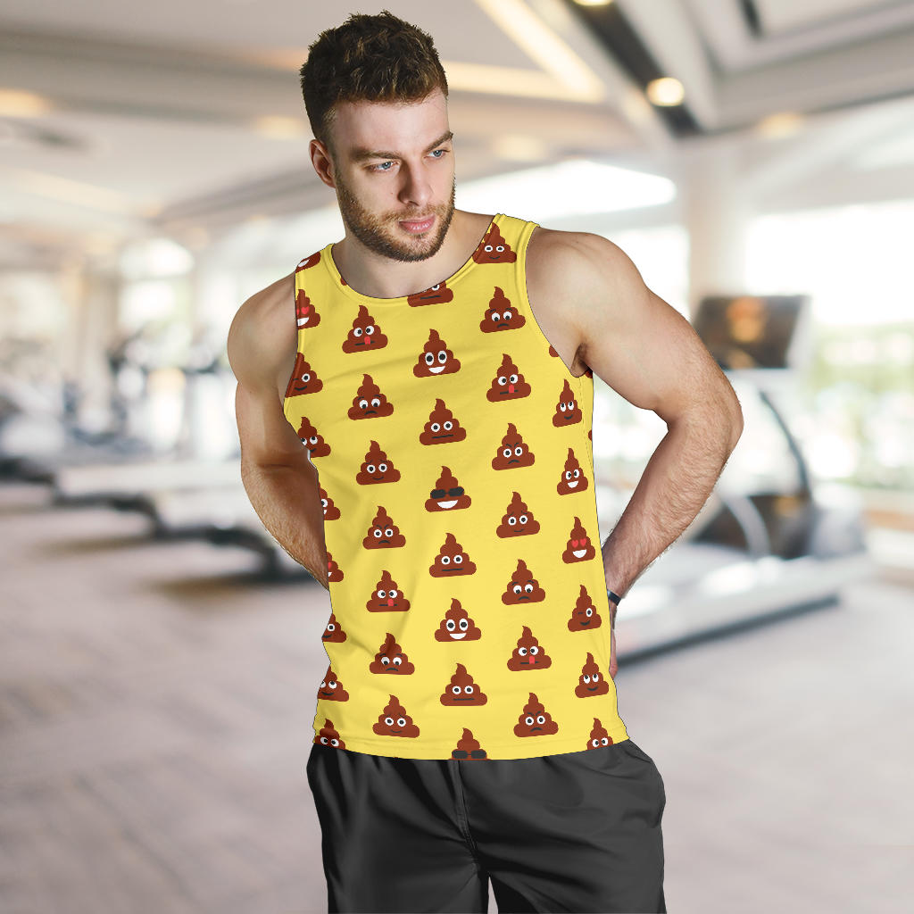 Emoji Poop Print Pattern Men Tank Top