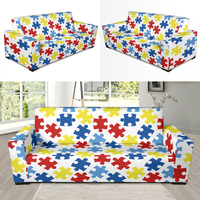 Autism Awareness Pattern Print Design 04 Sofa Slipcover