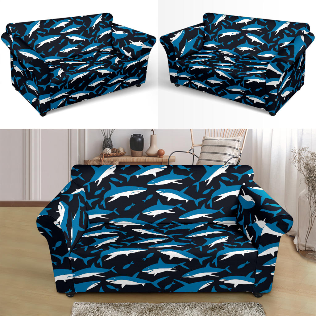 Shark Print Design LKS303 Loveseat Couch Slipcover