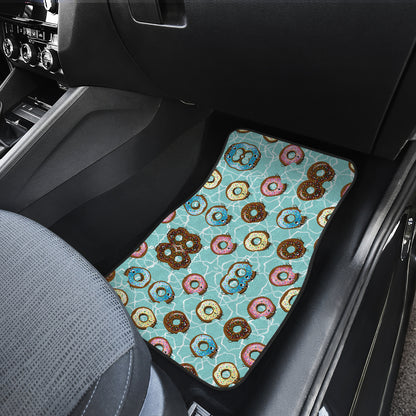 Emoji Donut Print Pattern Car Floor Mats Front Back