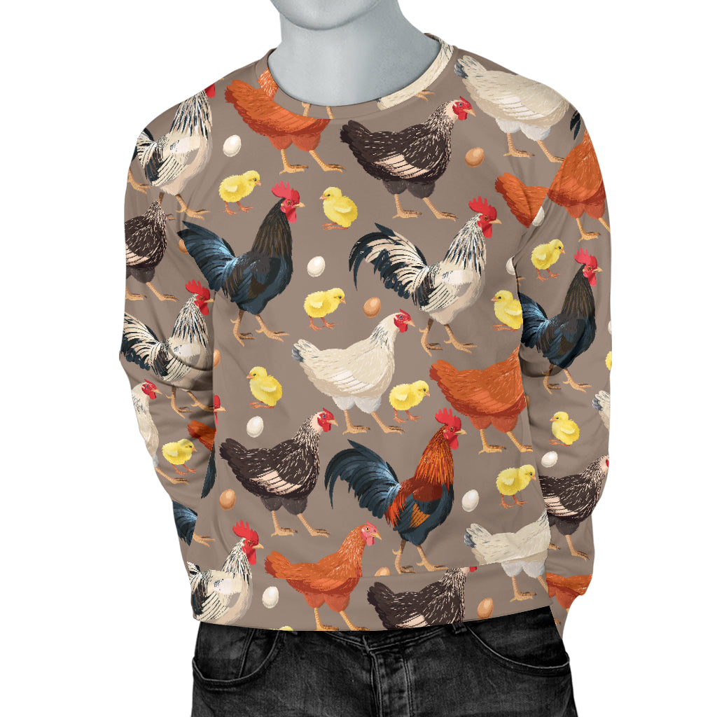 Chicken Evolution Pattern Men Long Sleeve Sweatshirt