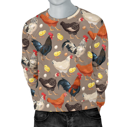 Chicken Evolution Pattern Men Long Sleeve Sweatshirt