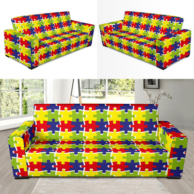 Autism Awareness Pattern Print Design 03 Sofa Slipcover