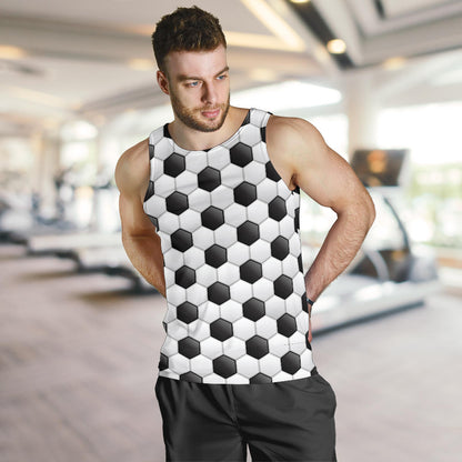 Soccer Ball Texture Print Pattern Men Tank Top