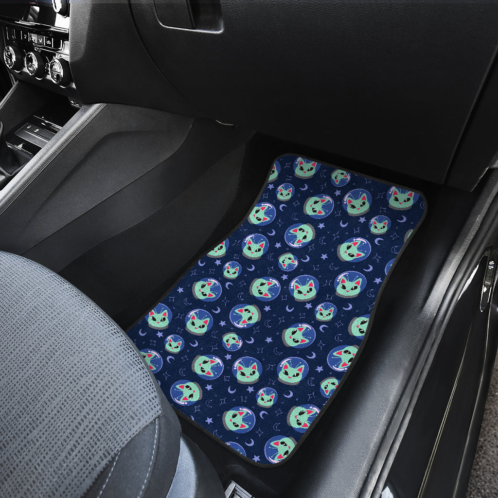 Alien Cat Car Floor Mats Front Back