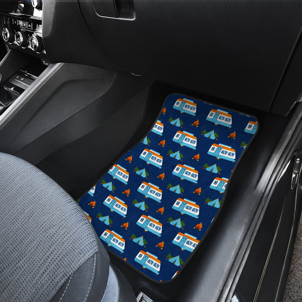 Camper Pattern Camping Themed No 3 Print Car Floor Mats Front Back