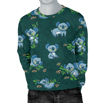 Koala Blue Design Print Men Long Sleeve Sweatshirt