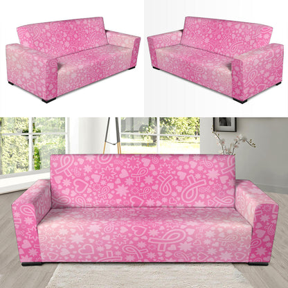 Breast cancer Pattern Print Design 02 Sofa Slipcover