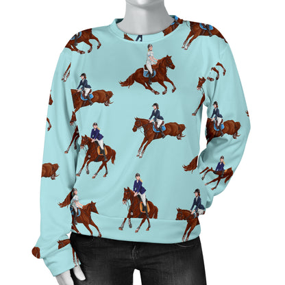 Equestrian Horse Riding Women Long Sleeve Sweatshirt