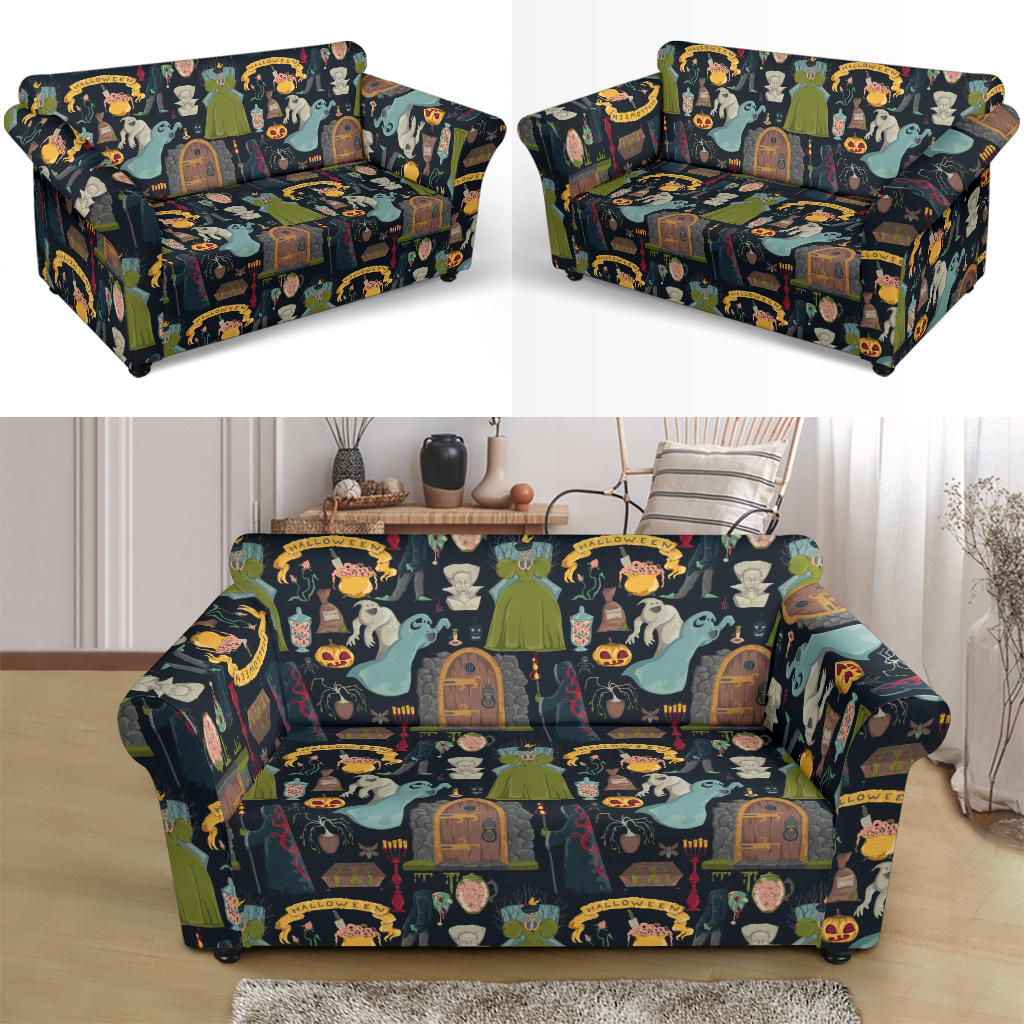 Creepy Halloween Print Design LKS304 Loveseat Couch Slipcover