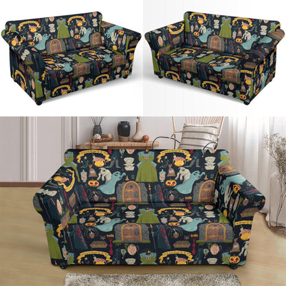 Creepy Halloween Print Design LKS304 Loveseat Couch Slipcover