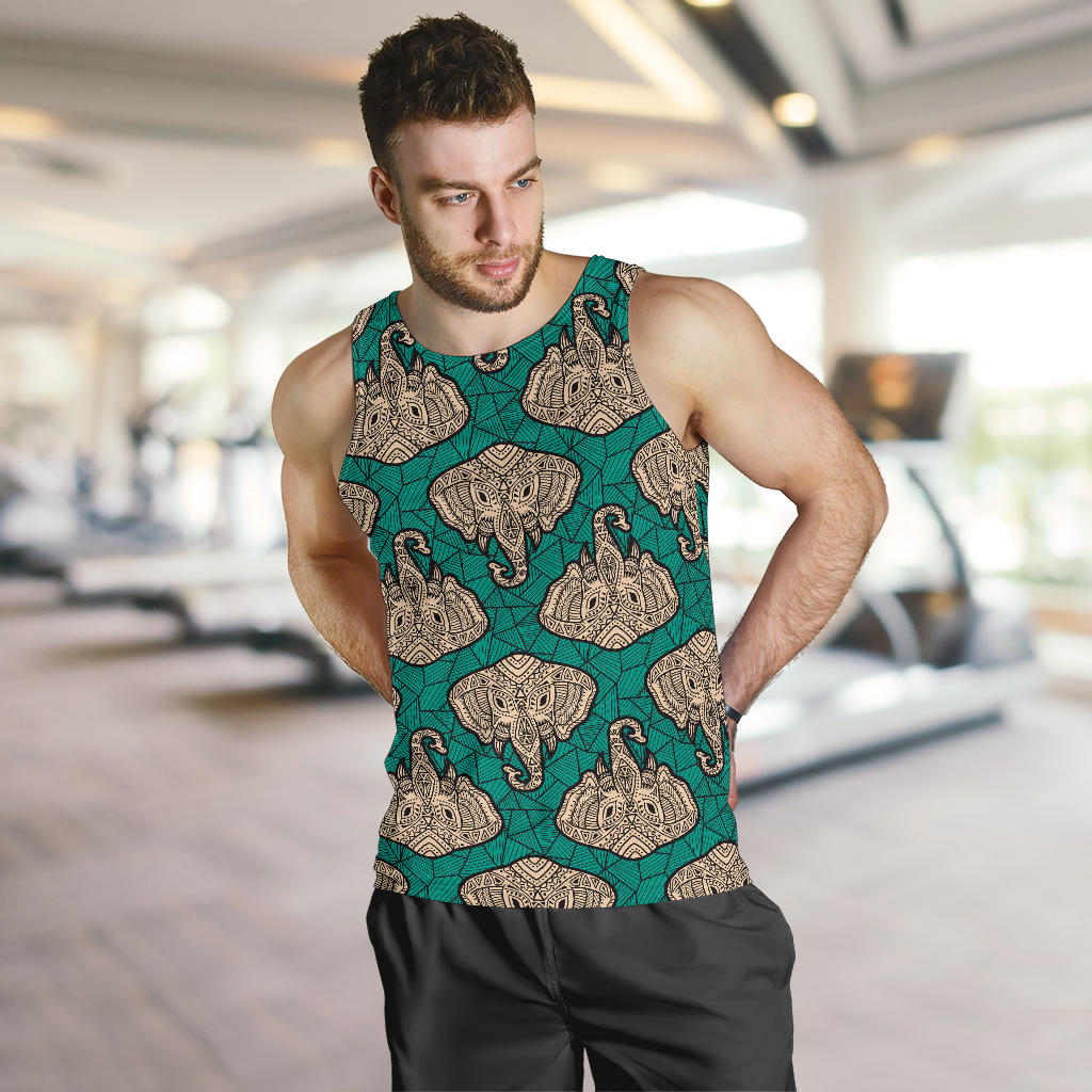 Boho Head Elephant Men Tank Top