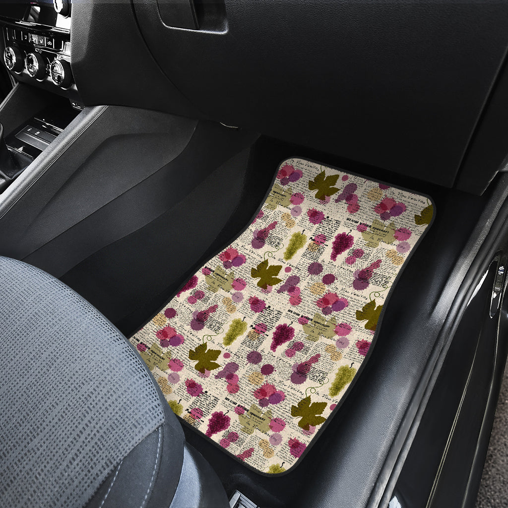 Wine Style Design Print Car Floor Mats Front Back
