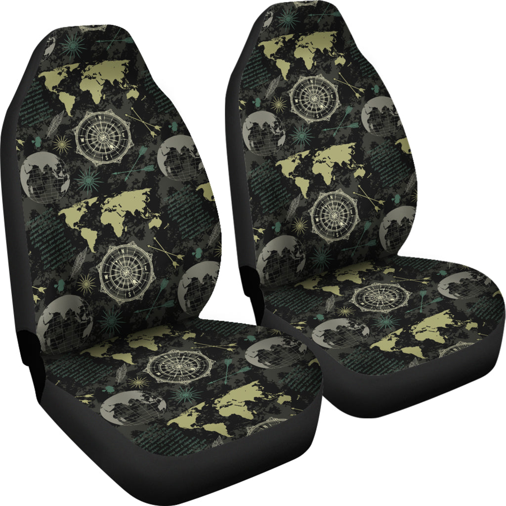 World Map Print Design LKS303 Car Seat Covers