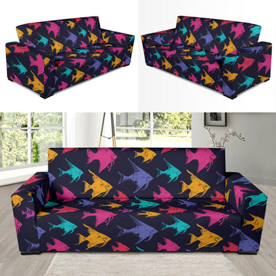 Angelfish Colorful Pattern Print Design 03 Sofa Slipcover