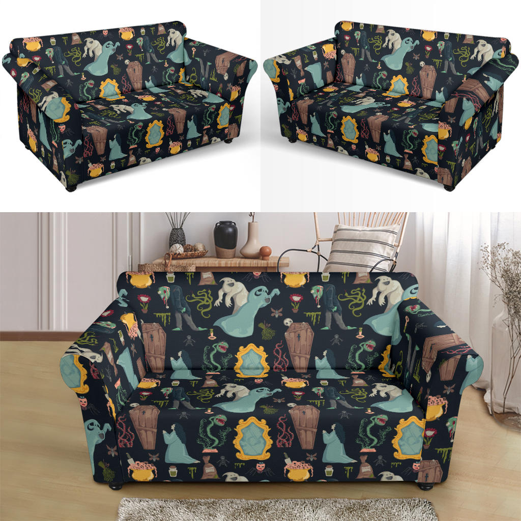 Creepy Print Design LKS303 Loveseat Couch Slipcover