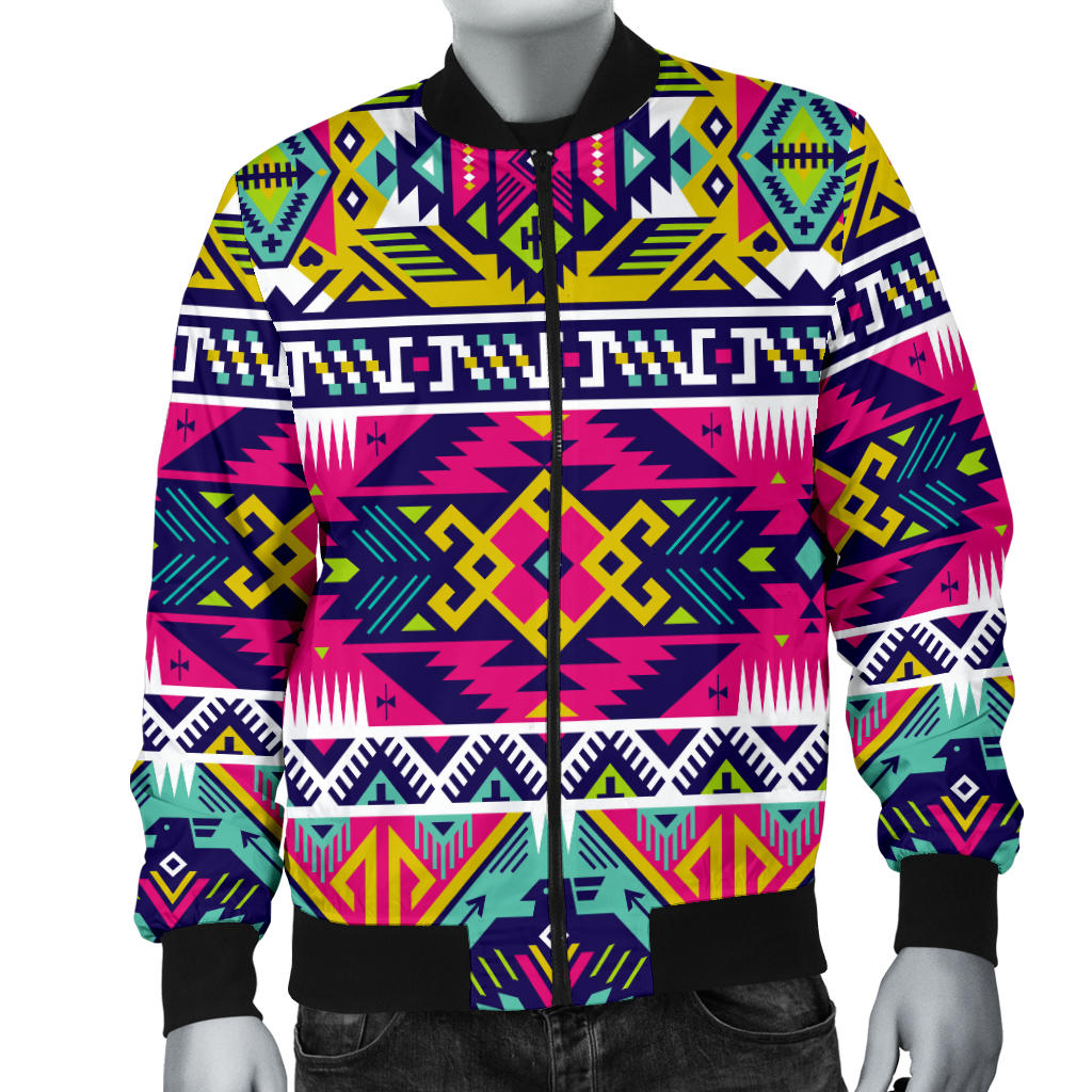 Indian Navajo Color Themed Design Print Men Bomber Jacket