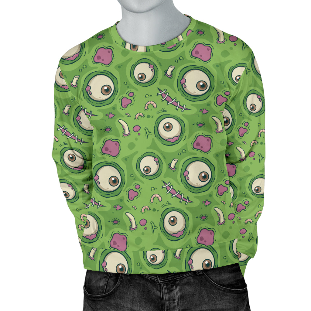Zombie Eyes Design Pattern Print Men Long Sleeve Sweatshirt