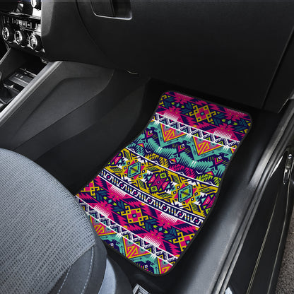 Indian Navajo Color Themed Design Print Car Floor Mats Front Back