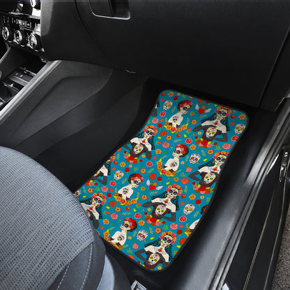 Day of the Dead Old School Girl Design Car Floor Mats Front Back