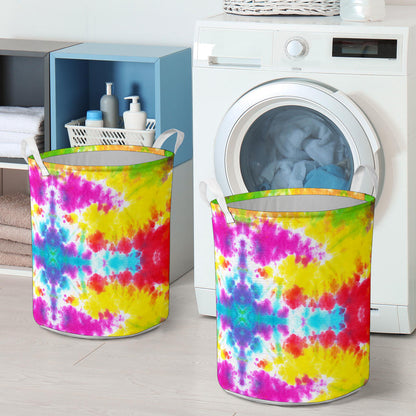 Tie Dye Rainbow Themed Print Laundry Basket